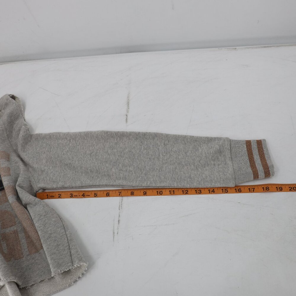 NWT True religion Sweatshirt Womens XS gray Cold Shoulder Sweatshirt embellished - Picture 13 of 13